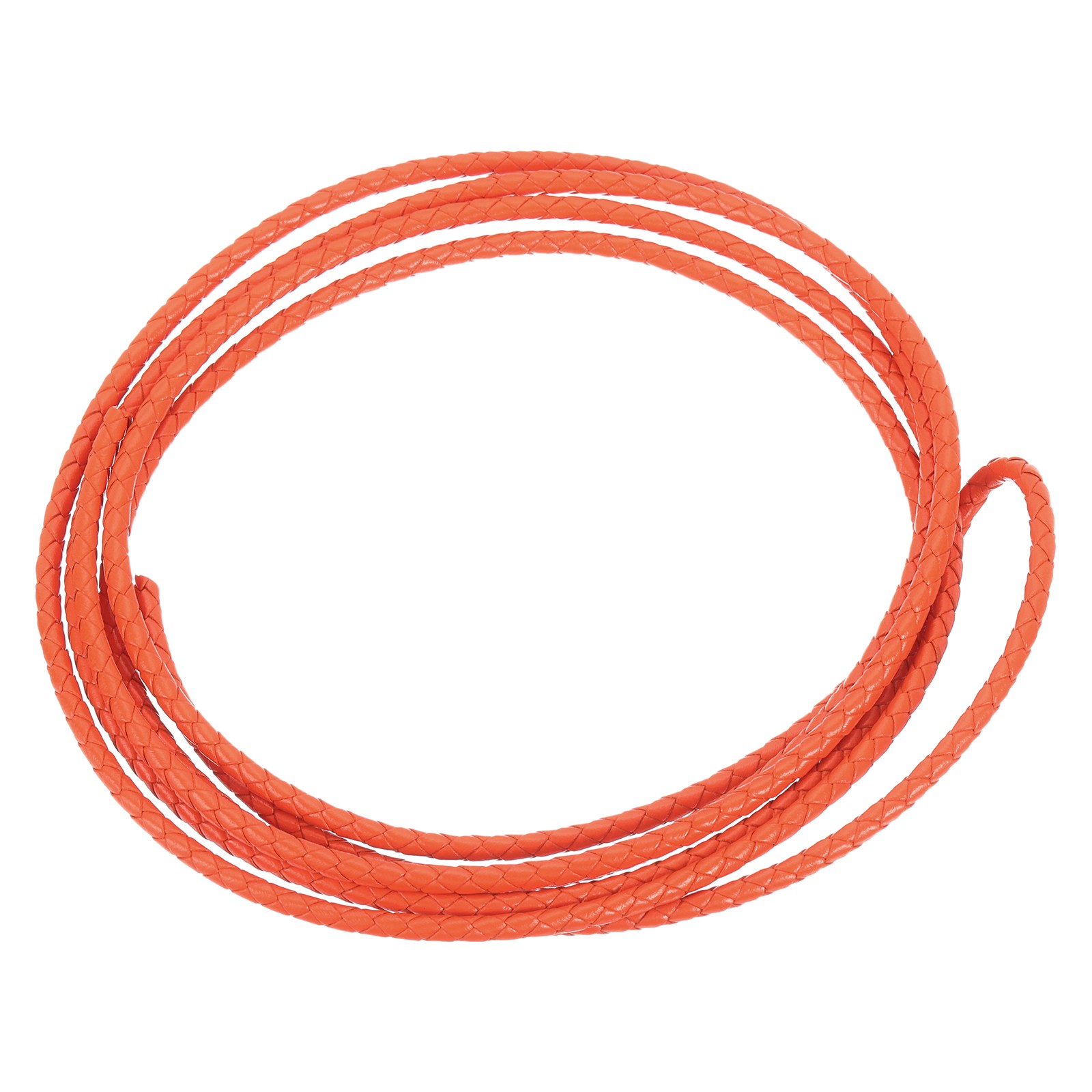 2.2 Yards 5mm Dia Leather Cord Braided String for DIY Crafts, Orange