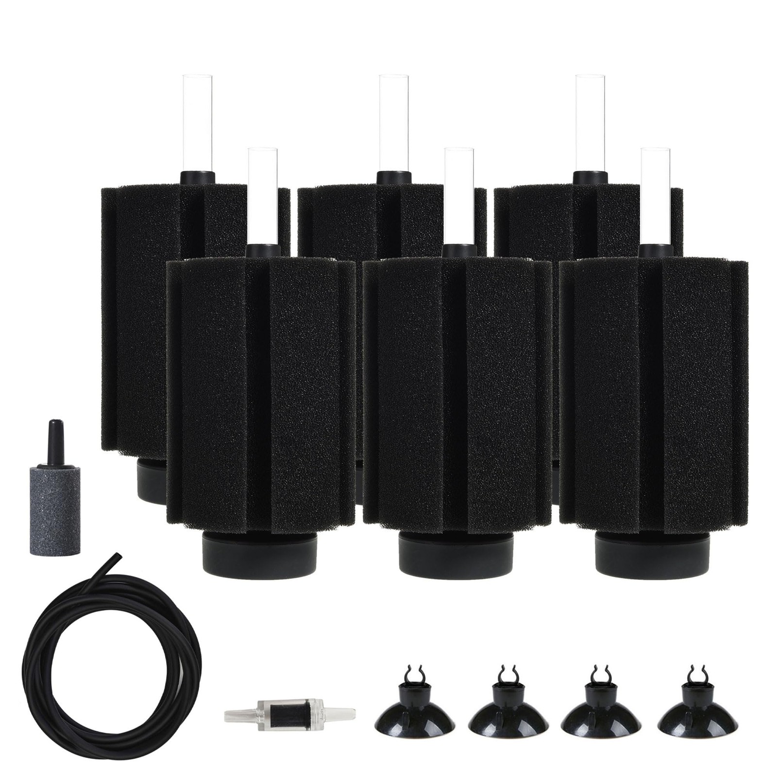 6 PCS Extra Large 125150 Gallon Aquarium Sponge Filter Air Stone Fish Tank Kit