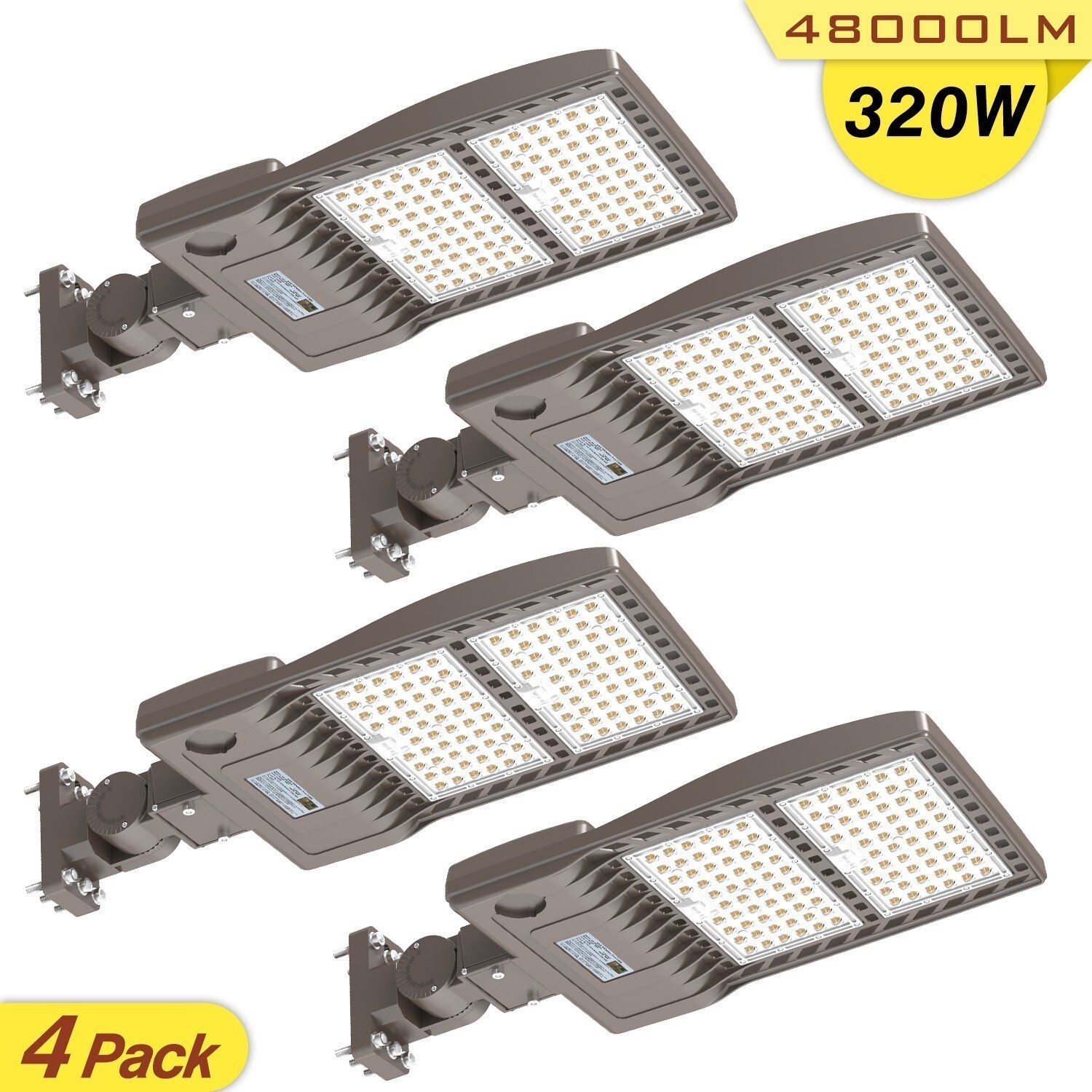 (4Pack) 320W Outdoor LED Shoebox Street Lighting Parking Lot Security Wall Light