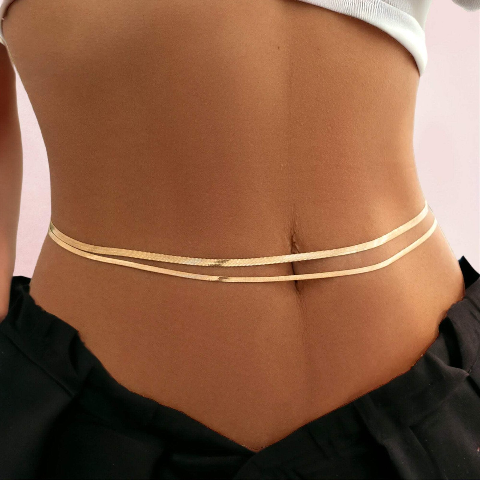 Turandoss Gold Snake Body Waist Chain for Women, Sexy Belly Chains