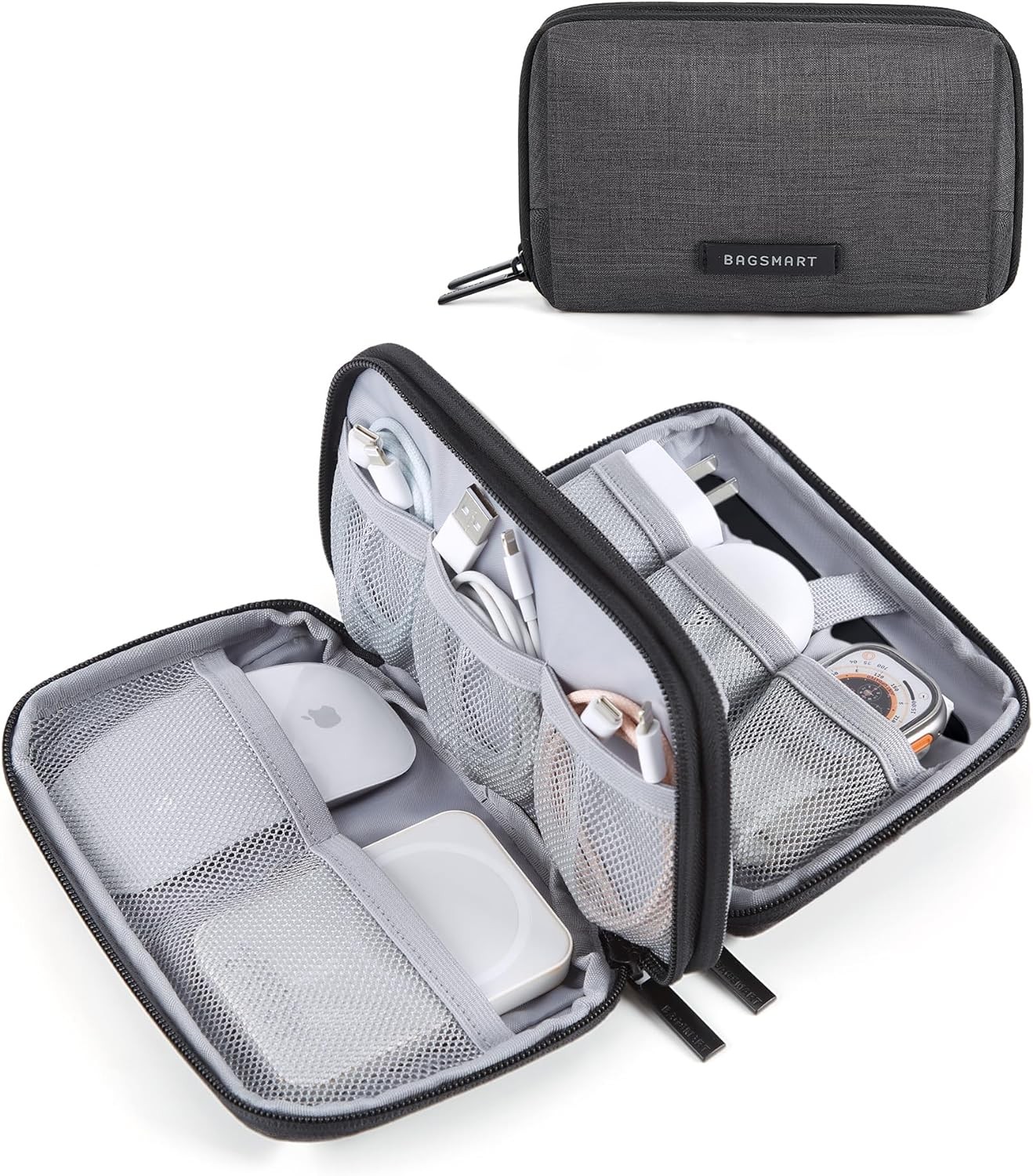 BAGSMART Electronics Organizer Travel Case, Cable Charger Cord Tech Organizer Po