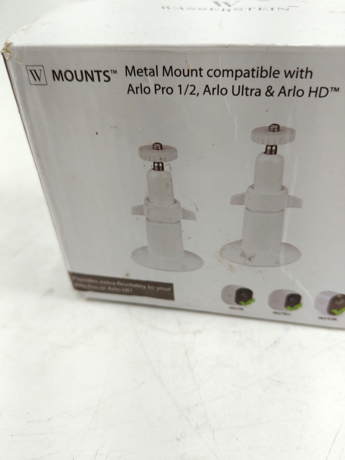 Wasserstein Metal Mount compatible with Arlo Pro1/2, Ultra and HD, 2 Pack(white)