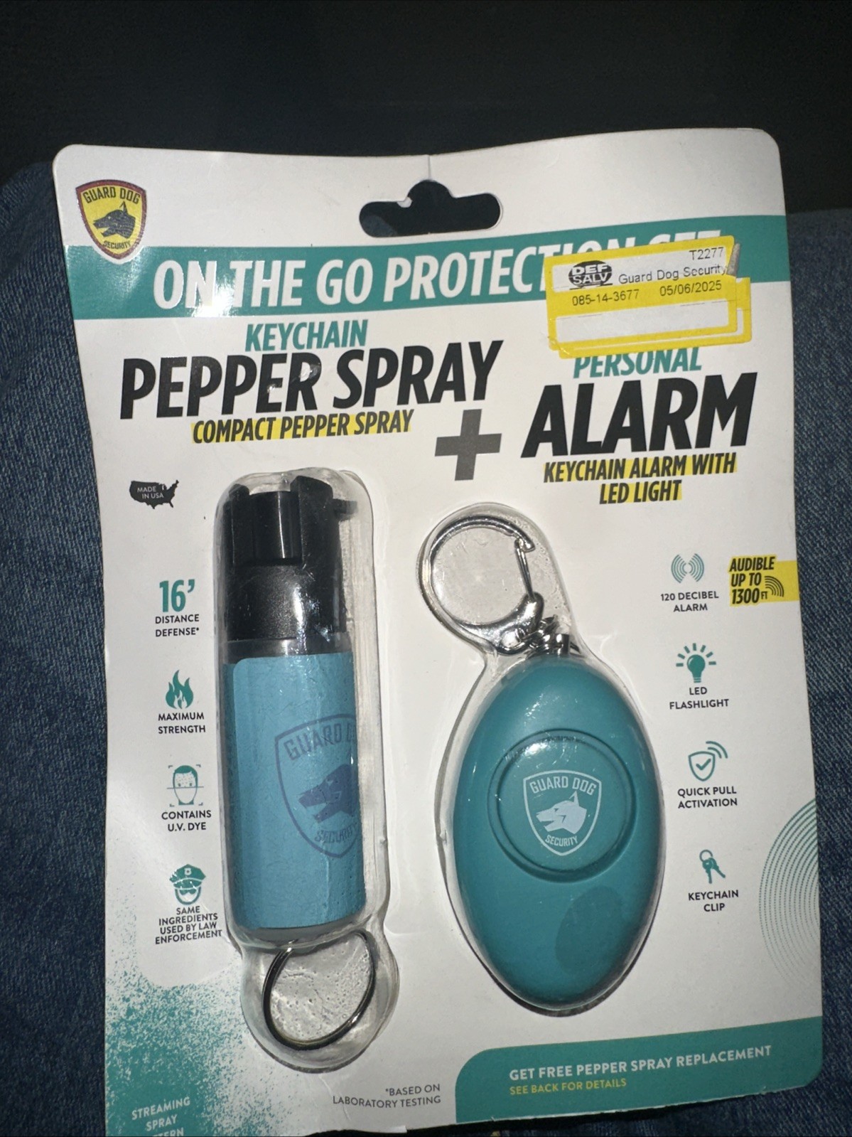 Guard Dog Security Keychain Set with Pepper Spray and Alarm