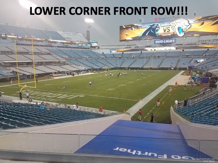 TWO (2) JACKSONVILLE JAGUARS vs NEW ENGLAND PATRIOTS 2026-LOWER CORNER FRONT ROW