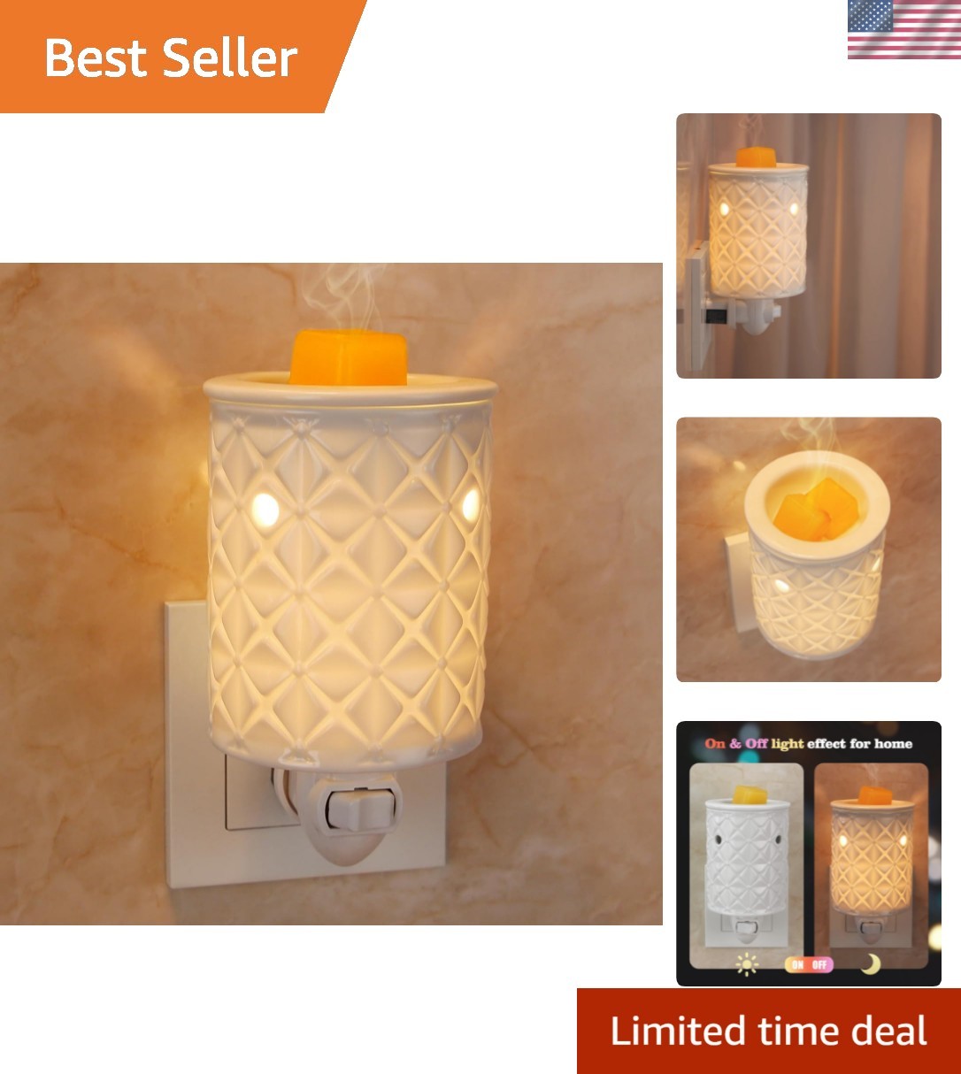 Ceramic Wax Melt Warmer, Plug in Wax Warmer for Scented Wax, Scentsy Wax Warm...