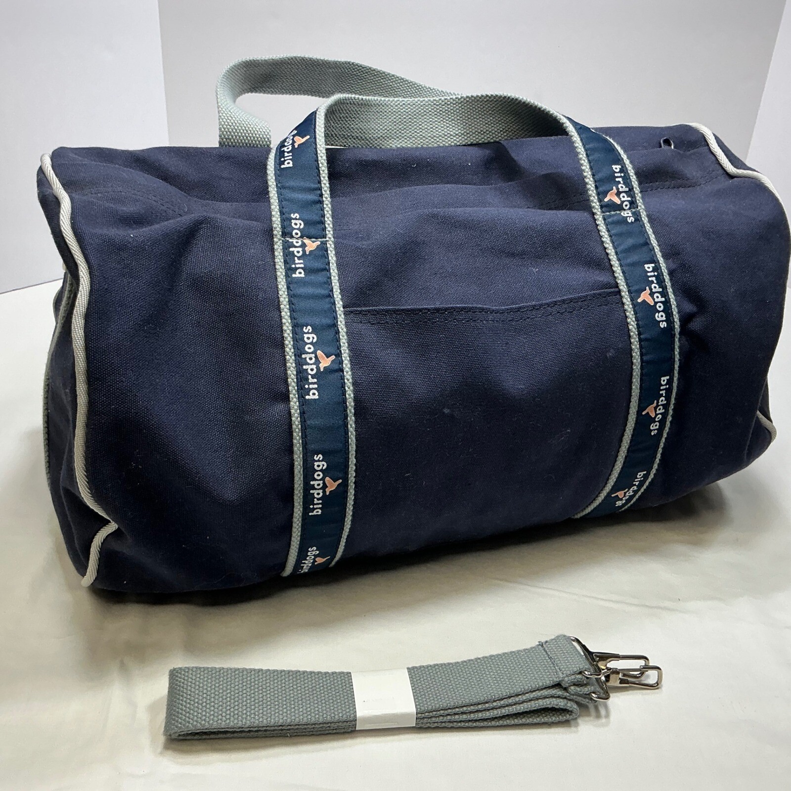 Birddogs Duffle Bag Gym Travel Carry On Navy Blue Logo Strap