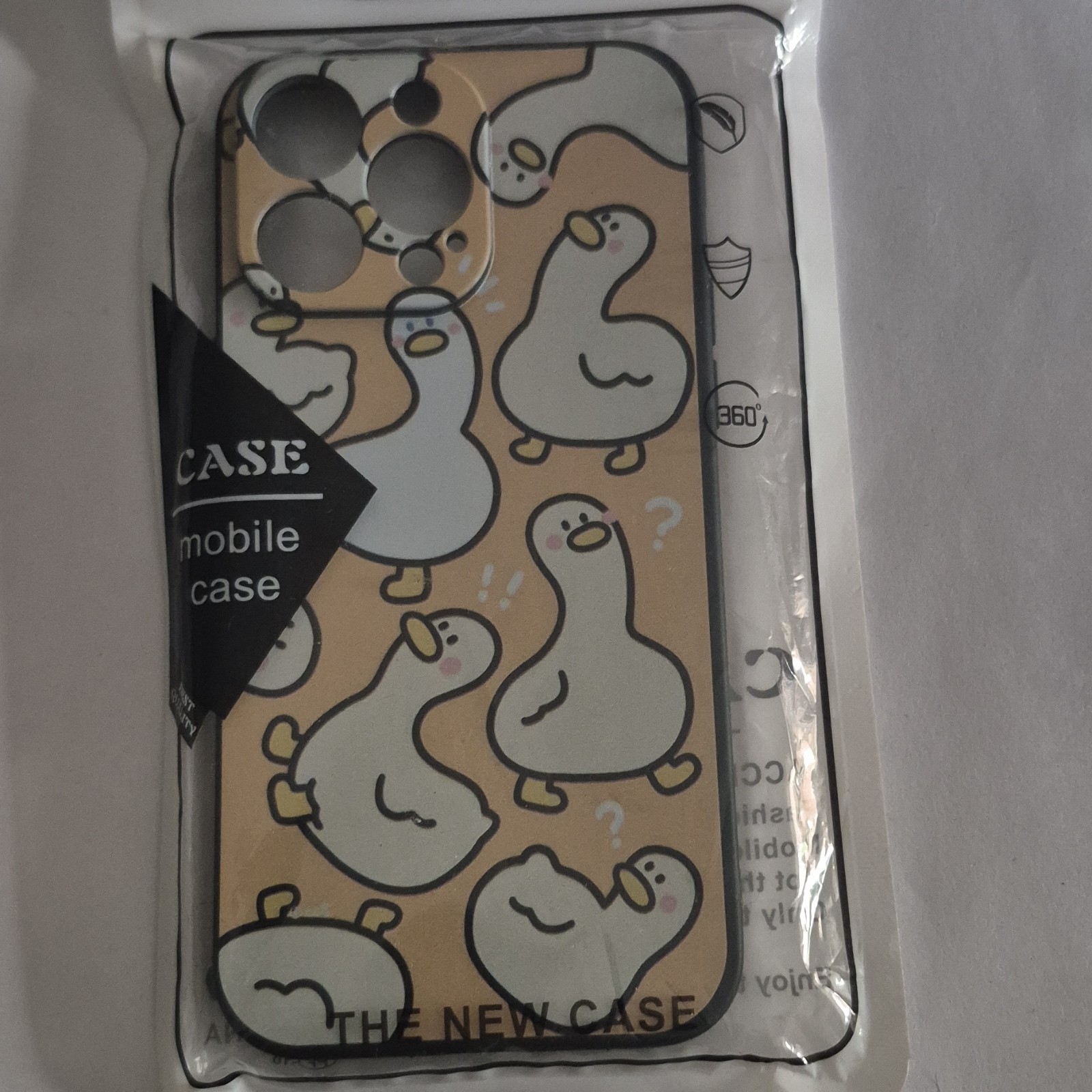 iPhone 17 Pro Case, Cartoon Duck Pattern, Beige, Lightweight Hard Plastic