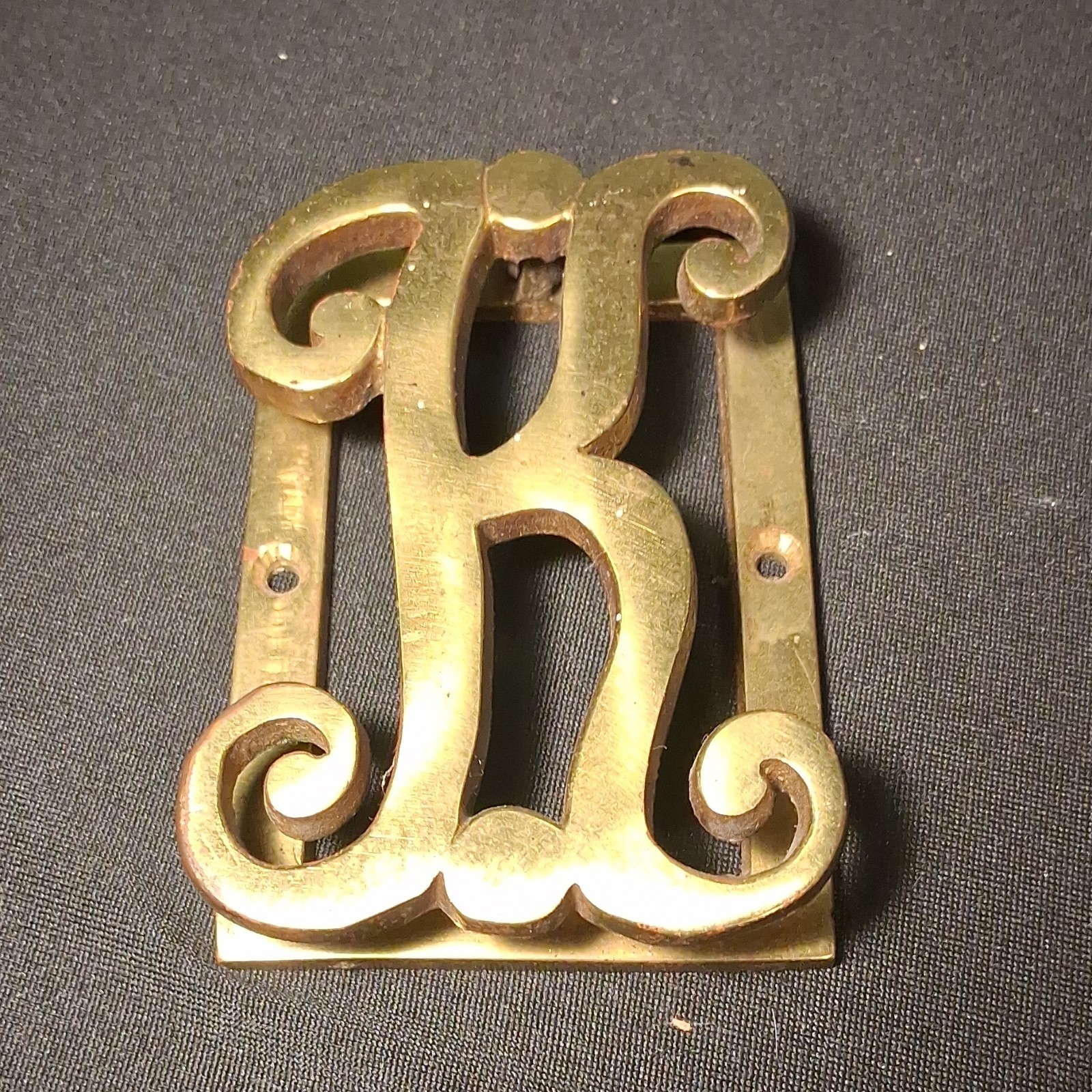 Antique Brass K door knocker 