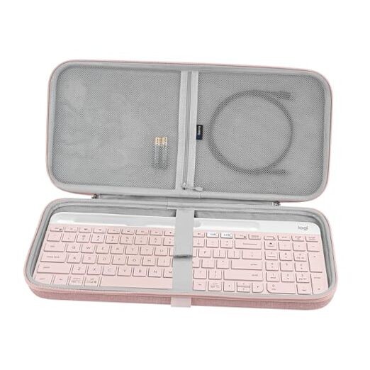  Keyboard Carrying Case, Compatible with Logitech MK470 Slim / K585 / K580 Pink