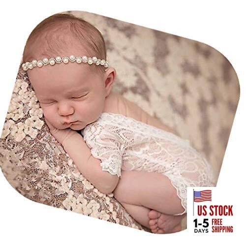 Fashion Cute Newborn Baby Girls Photography Props Lace Romper+headband
