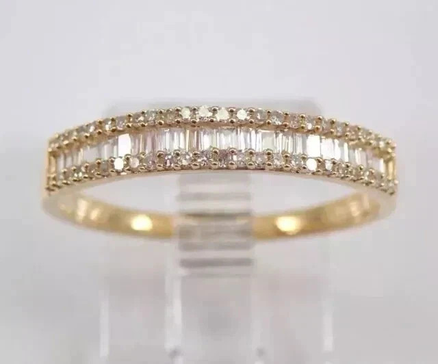 2 Ct Baguette Cut Lab Created Diamond Women's Band Ring 14k Yellow Gold Plated