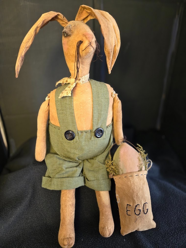 Primitive doll, Easter egg, home decor, handmade collectible, Dumplinragamuffin