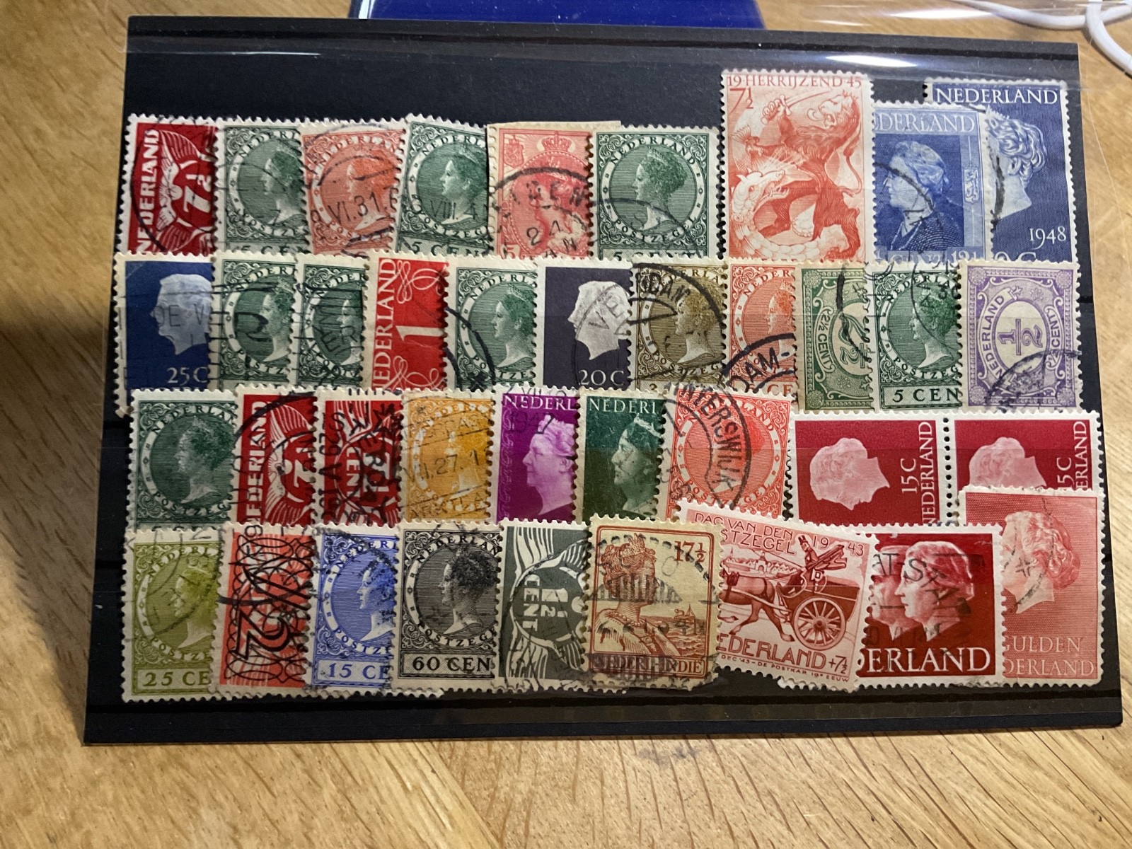 Netherlands mounted mint or used stamps on 4  cards  B3094