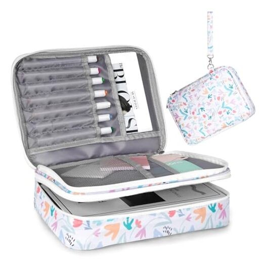 Bible Cover For Girls, Dual-layers Bible Cover Case For Women, Floral-White