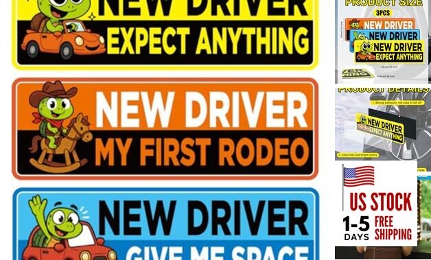3pcs New Driver Magnet for Car, Magnetic Student Driver Stickers Funny Turtle 