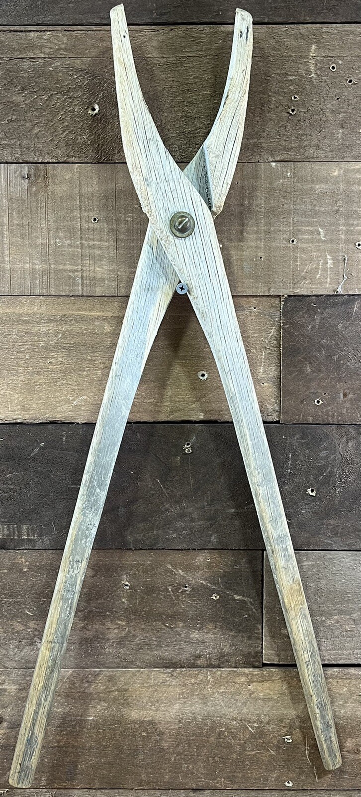 Antique Primitive Large Wooden Decorative Pliers 