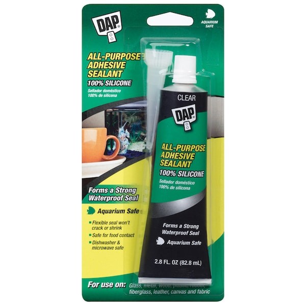 DAP Clear Silicone All Purpose Sealant and Adhesive 2.8 oz 00755