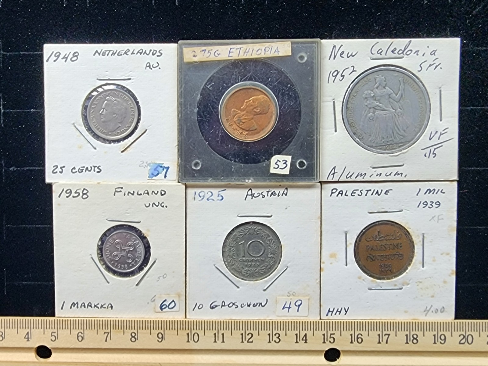 Vintage World Coin Lot Netherlands Finland Ethiopia Austria Palestine New Calado