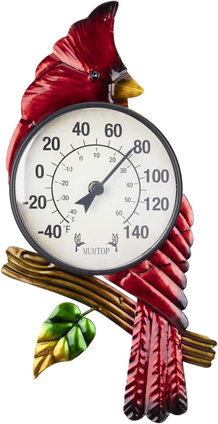Outdoor Thermometer, Cardinal Large Number Wall Mounted Outside Thermomet