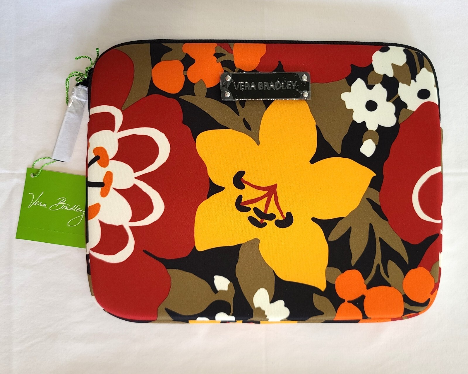 Vera Bradley Bittersweet Neoprene Tablet eReader Sleeve 10x8 Padded Zipper N07