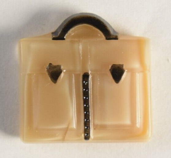 Vintage Glass Purse Satchell Shaped & Brass Shank Button R146