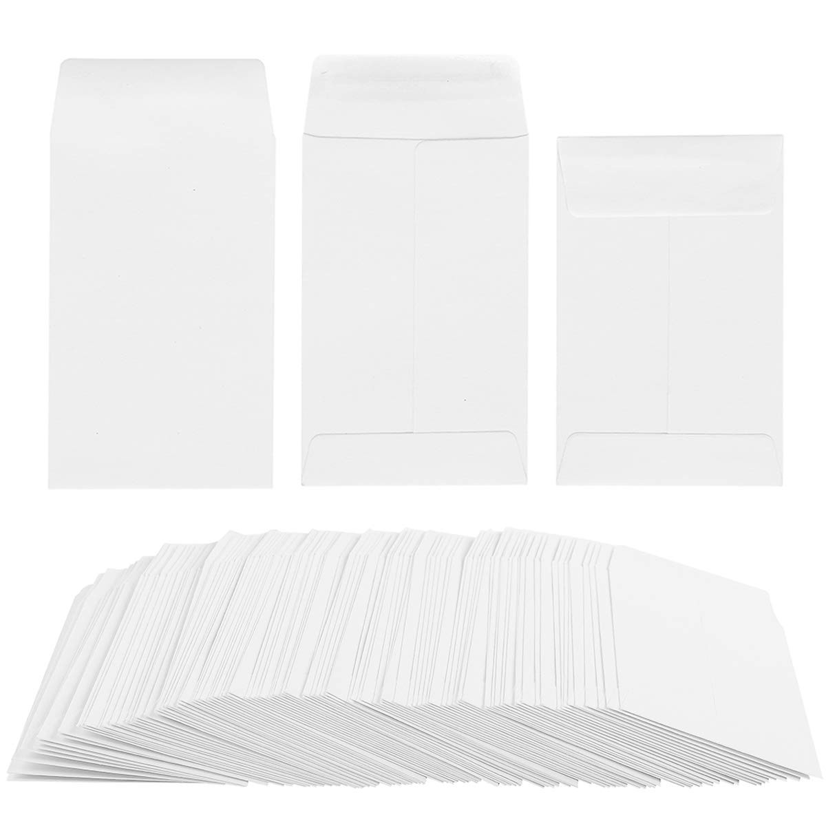 White Small Coin Envelopes 100 Pack Self-Adhesive Kraft 2.25x3.5 In