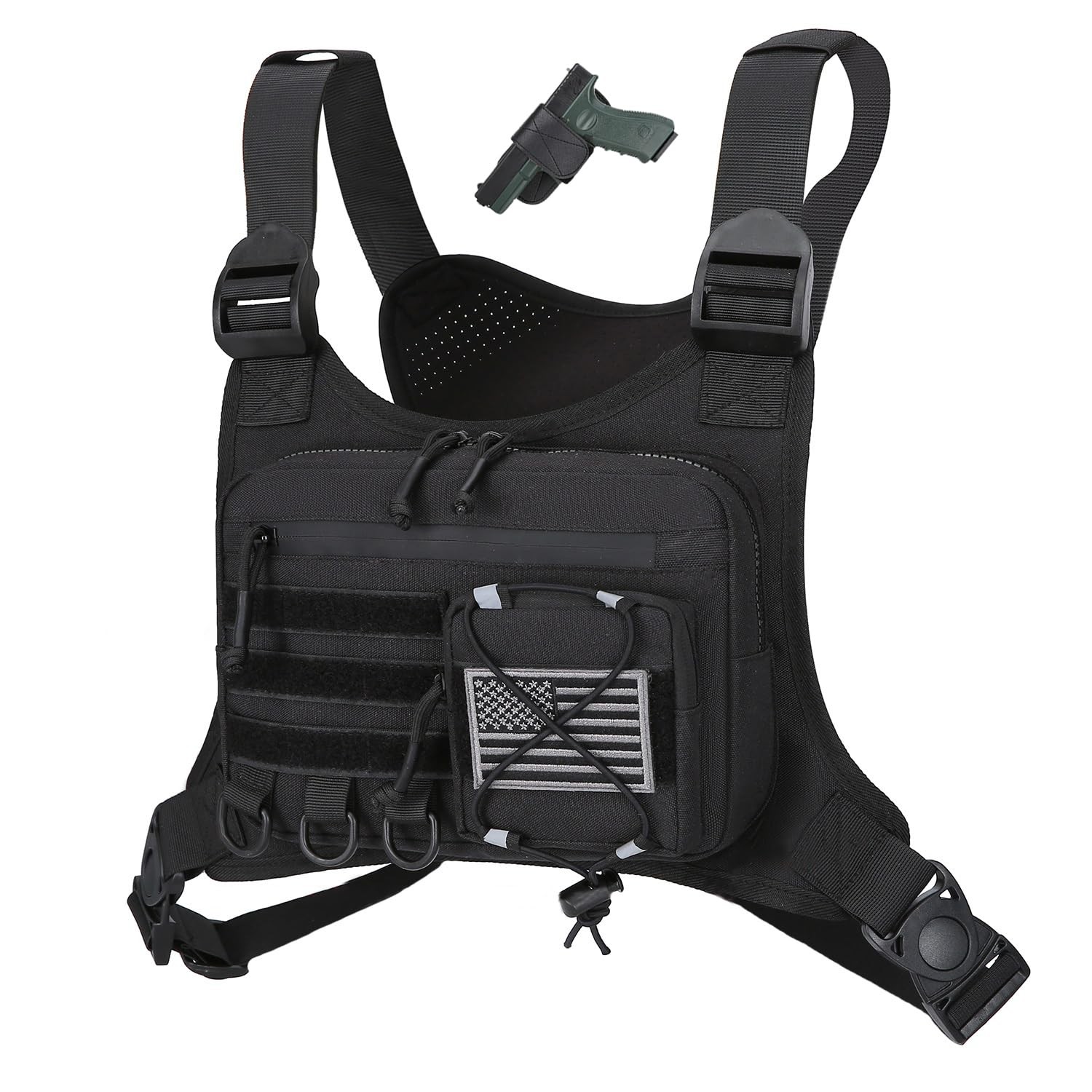 Outdoor Sports Chest Bag for Men, Concealed Chest Vest Holster Fits Most Pist...