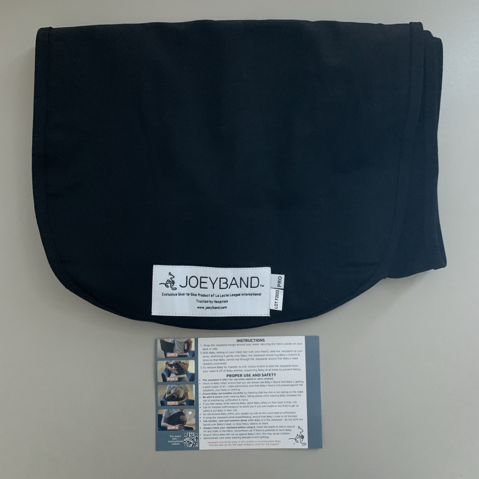 Joeyband Baby Wrap Carrier Black New