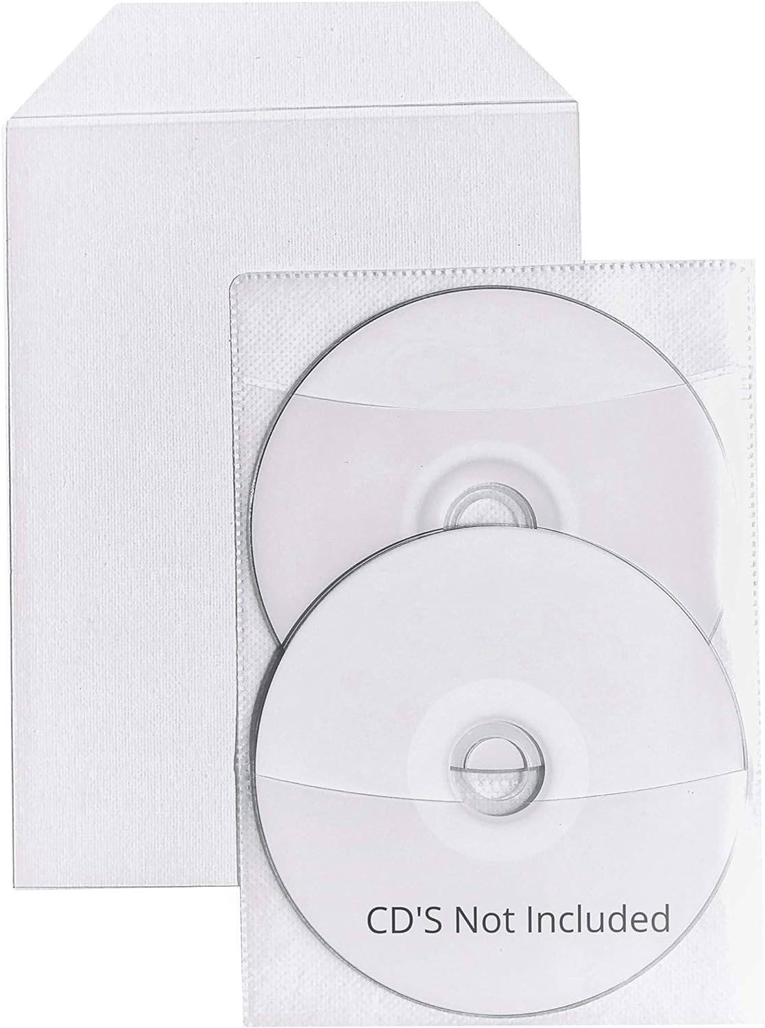 50 Clear CPP Plastic DVD Sleeves with Flap for 14mm Box Awork & 2 disc... 