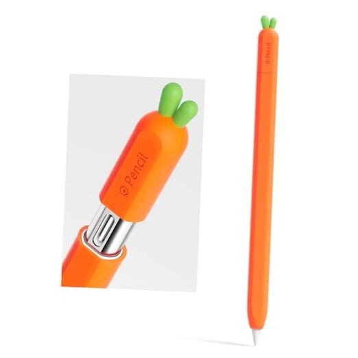  Silicone Case Compatible with Apple Pencil (USB-C),Protective Holder Carrot