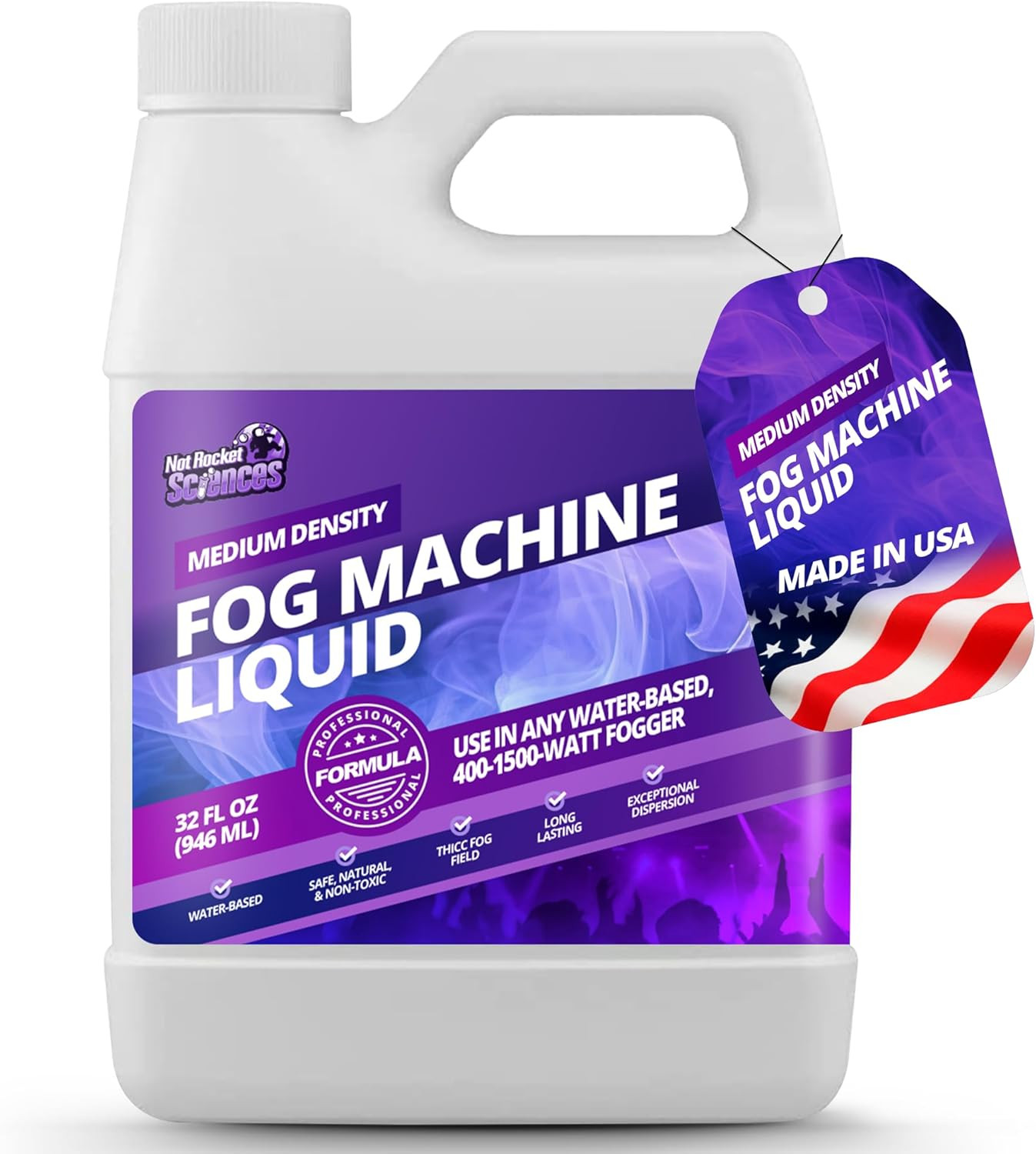 Fog Machine Liquid - 32Oz Smoke Machine Fog Juice for Halloween Party, Medium De