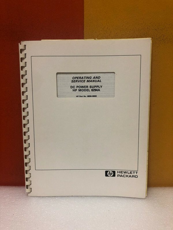 HP 06294-90002 DC Power Supply Model 6294A Operating & Service Manual