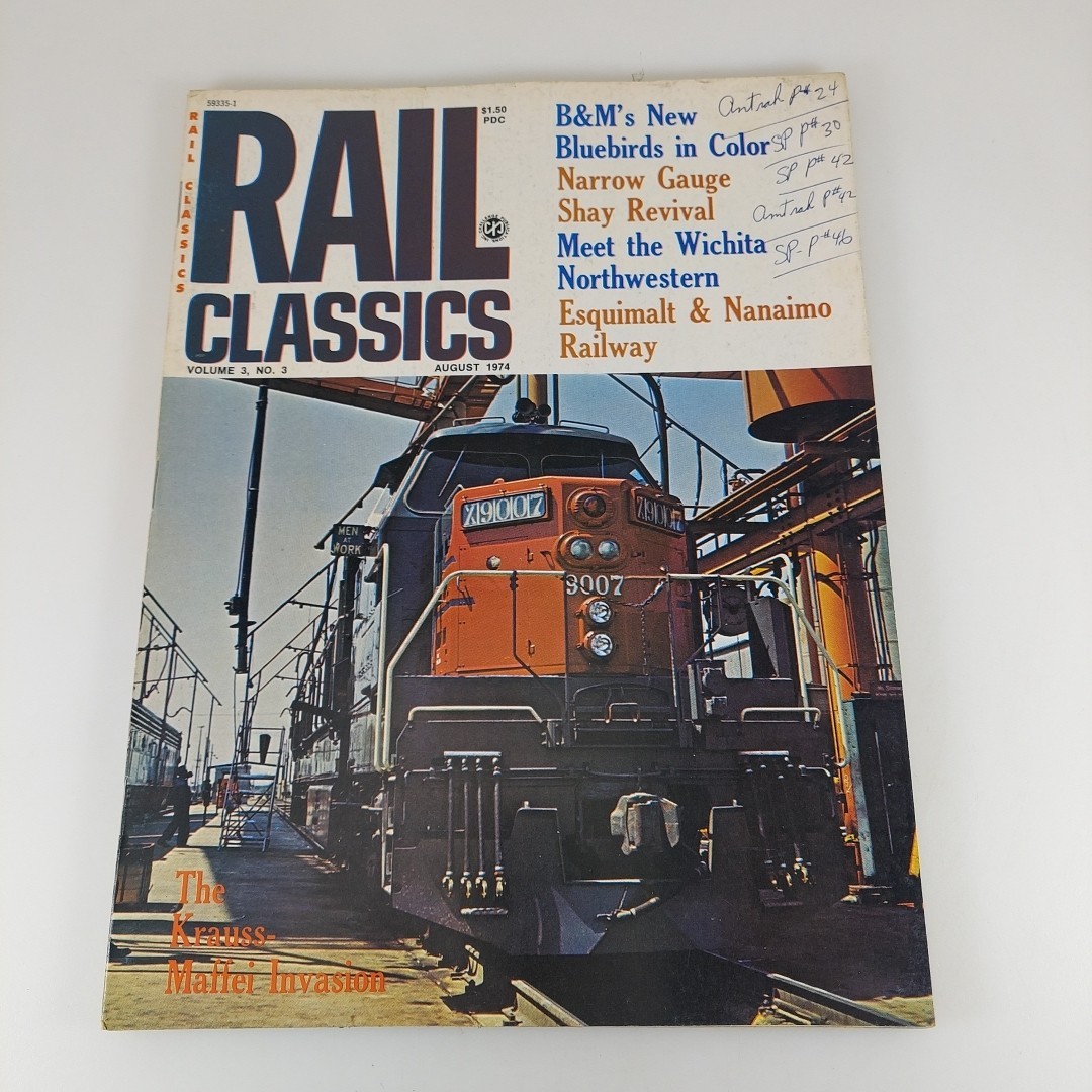 Rail Classics Magazine Aug 1974 B&M Bluebirds, Narrow Gauge Shay