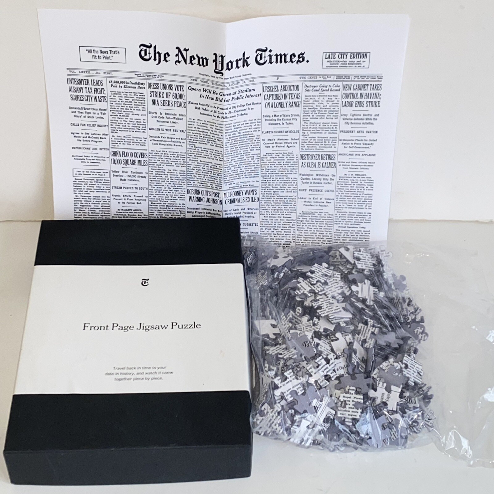 August 15 1933 New York Times Front Page Jigsaw Puzzle