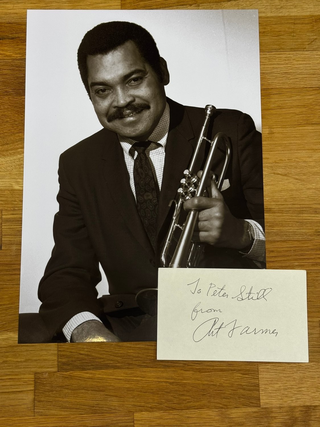 Art Farmer Jazz trumpeter & flugelhorn player, genuine Autograph