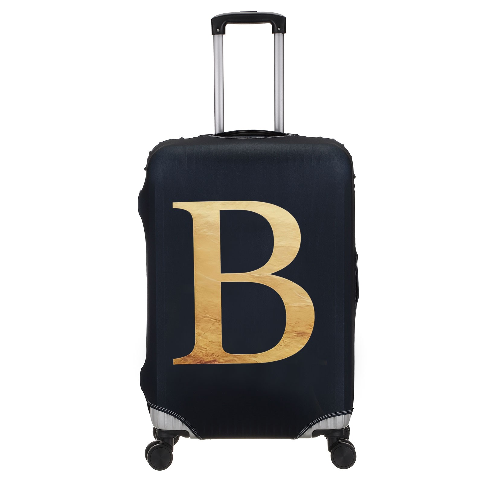 Letter-B Luggage Cover, Suitcase Covers Fits 22-24 Inch Suitcase, Black