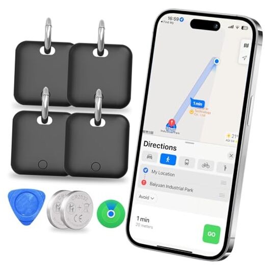 Tracker Tags-4 Pack(iOS Only) Compatible with Apple with 2 4 Pack+2 Batteries
