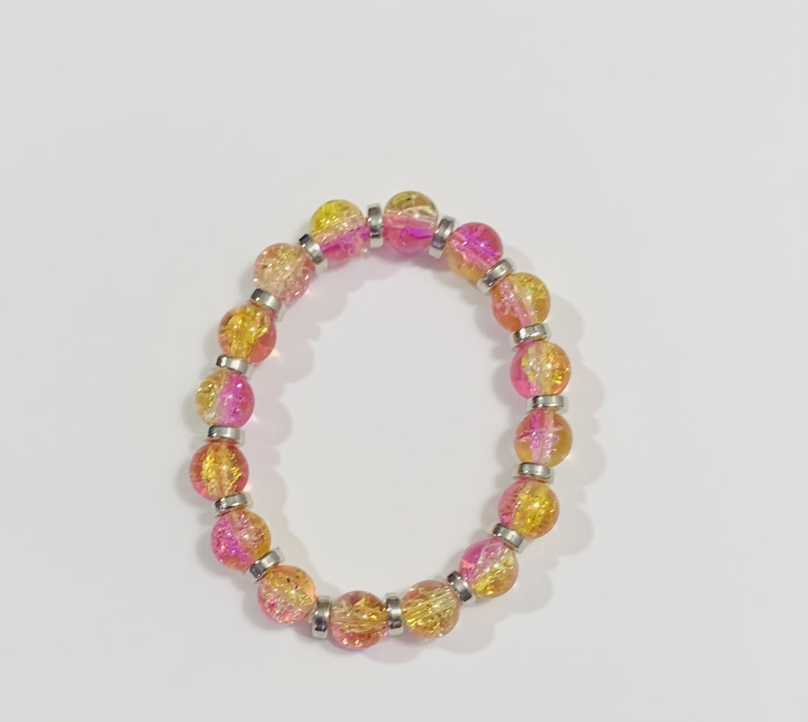 Girls, Precious Glass Beaded Stretch Bracelet.