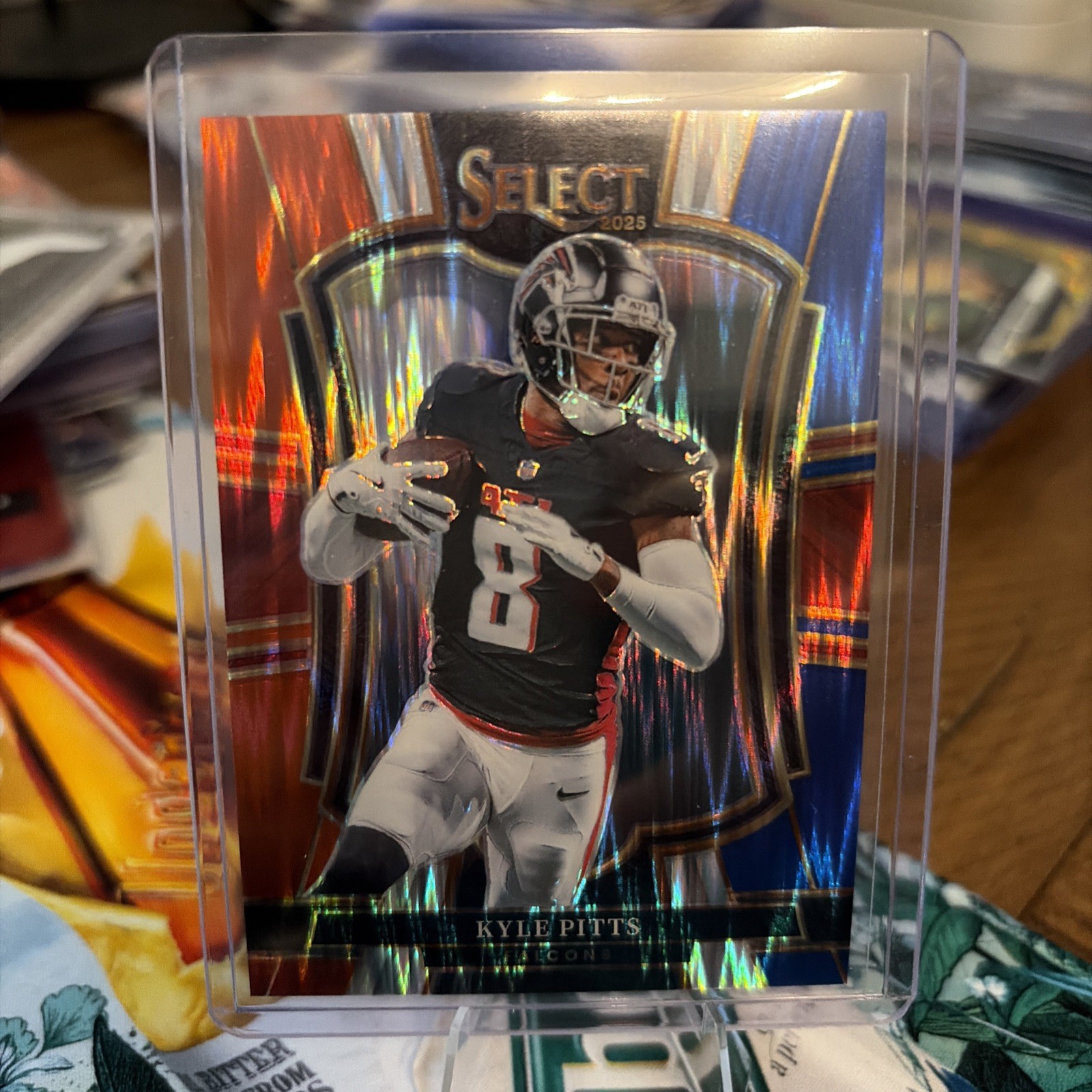 2025 Panini Select Kyle Pitts Red & Blue Shock Prizm Premier Level #147