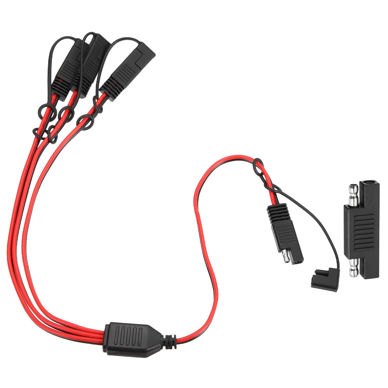 18AWG SAE Y Splitter 1 to 3 Cable 1.8 ft with Caps & Polarity Reverse Adapter