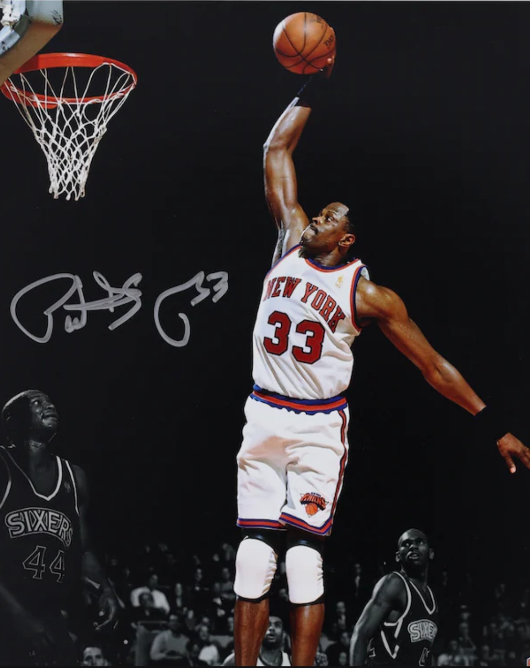 Patrick Ewing Signed In Action RP 8X10 Reprint Photo New York Knicks