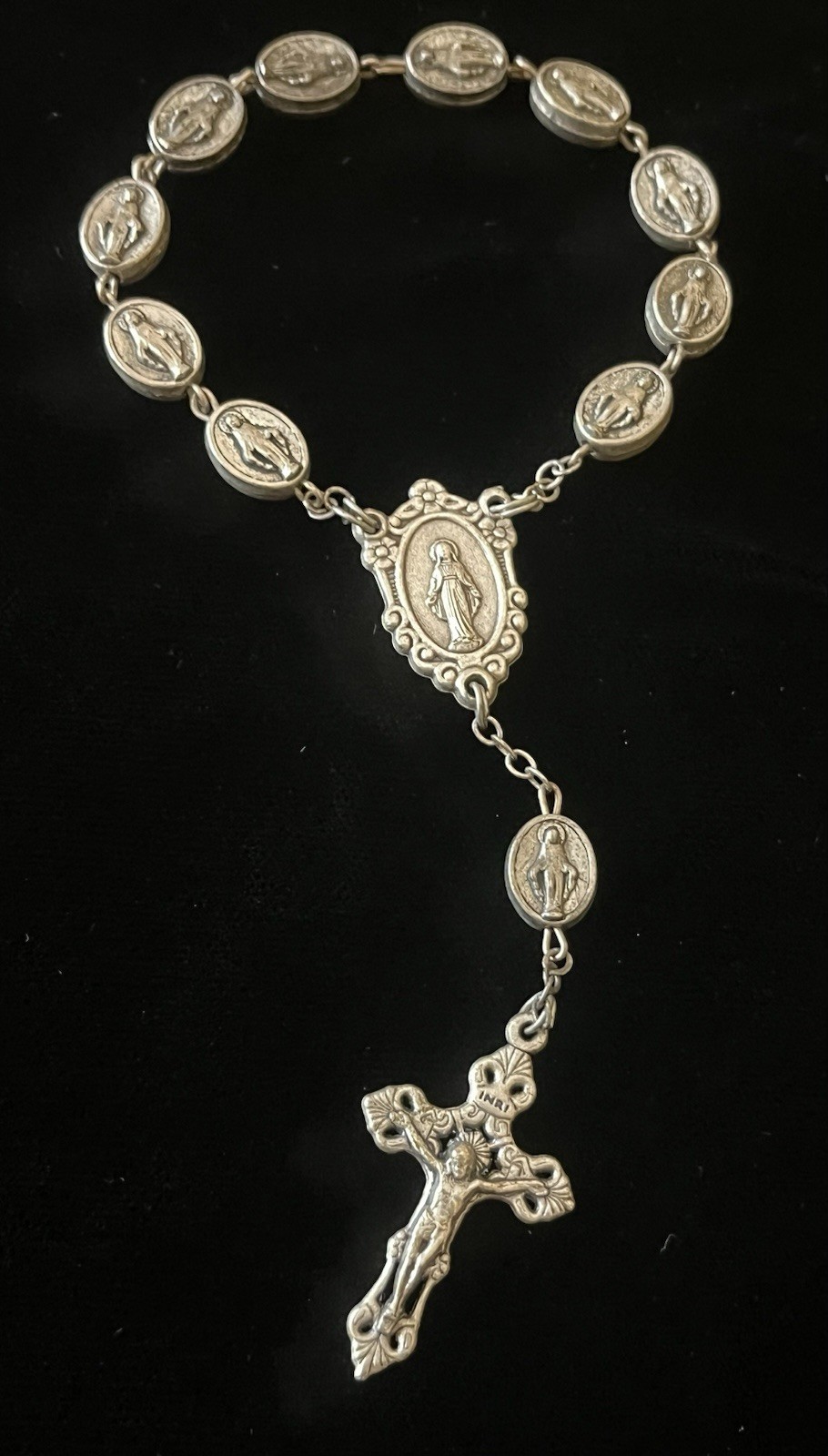 Beautiful Intricate Virgin Mary Catholic Prayer Bracelet Crucifix from Italy