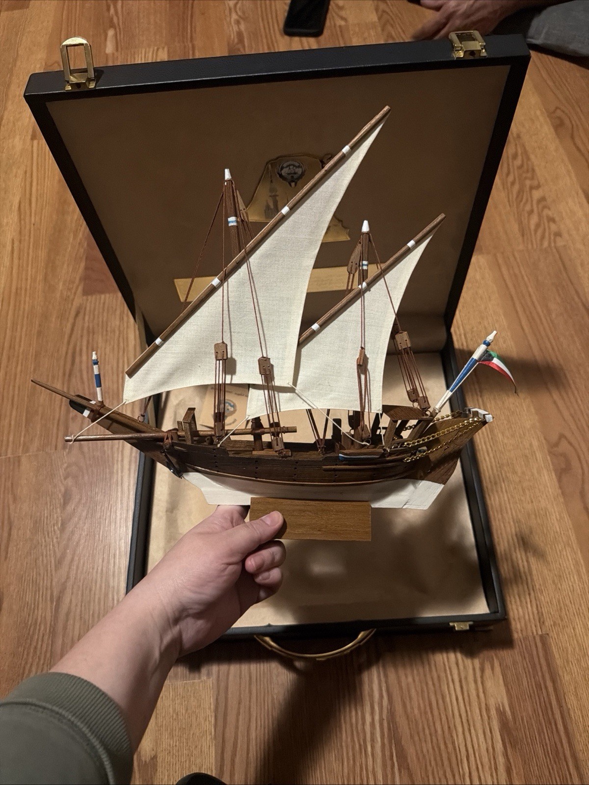 STATE OF KUWAIT Model Ship , Rare Unique Beautiful Sailing Boat Handmade