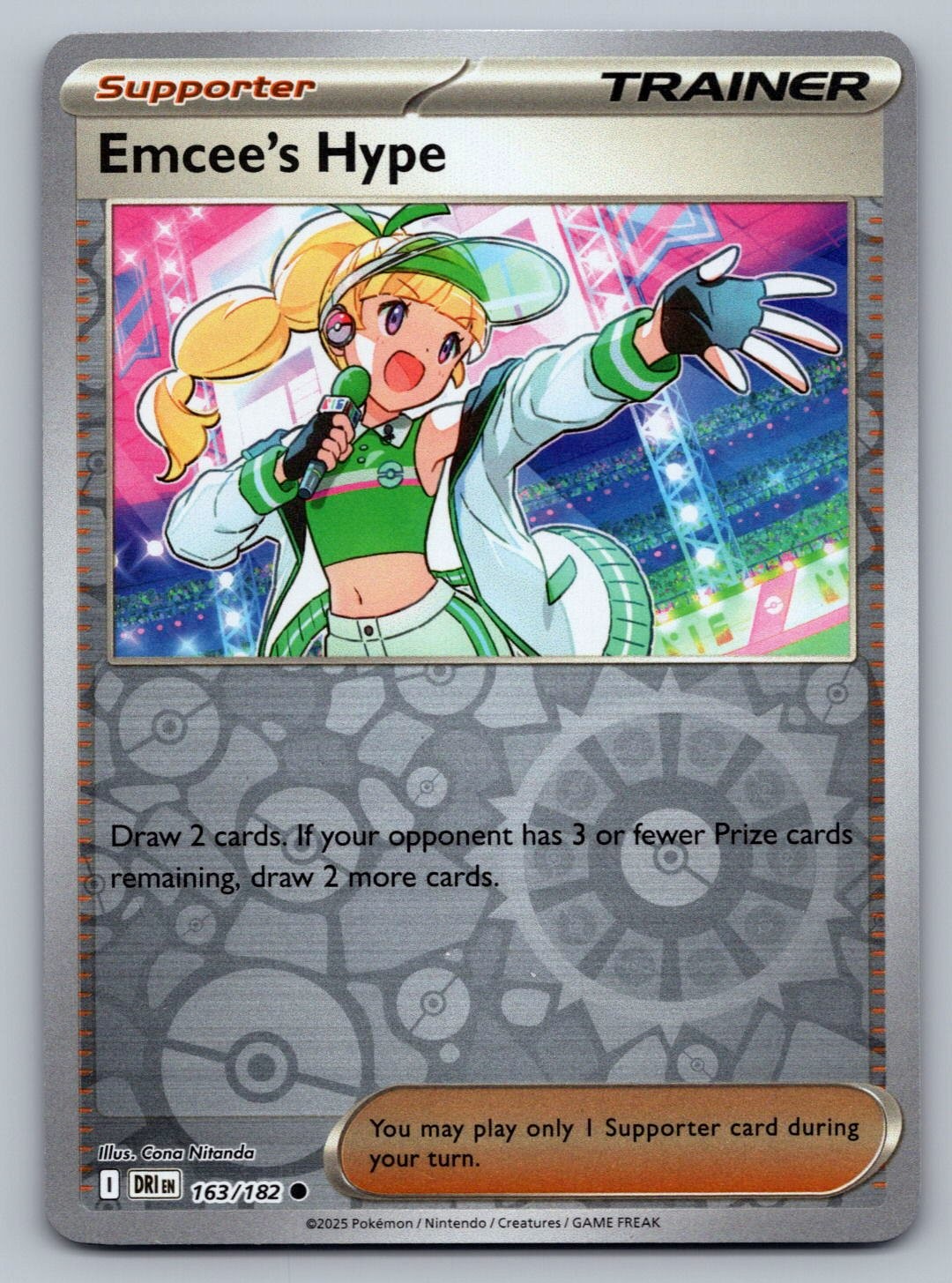 Pokemon TCG SV10: Destined Rivals Emcee's Hype 163/182 Reverse Holo