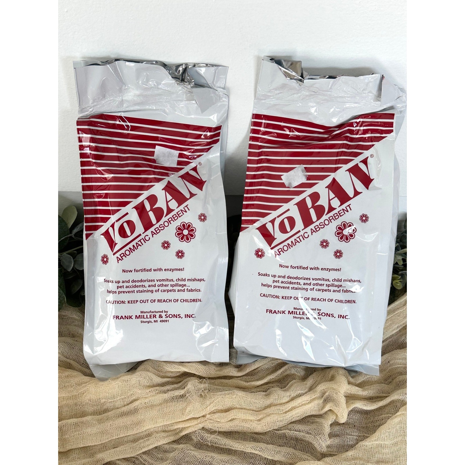 Voban Vomitus Aromatic Absorbent 2 pack 16 oz each enzymes cleaning