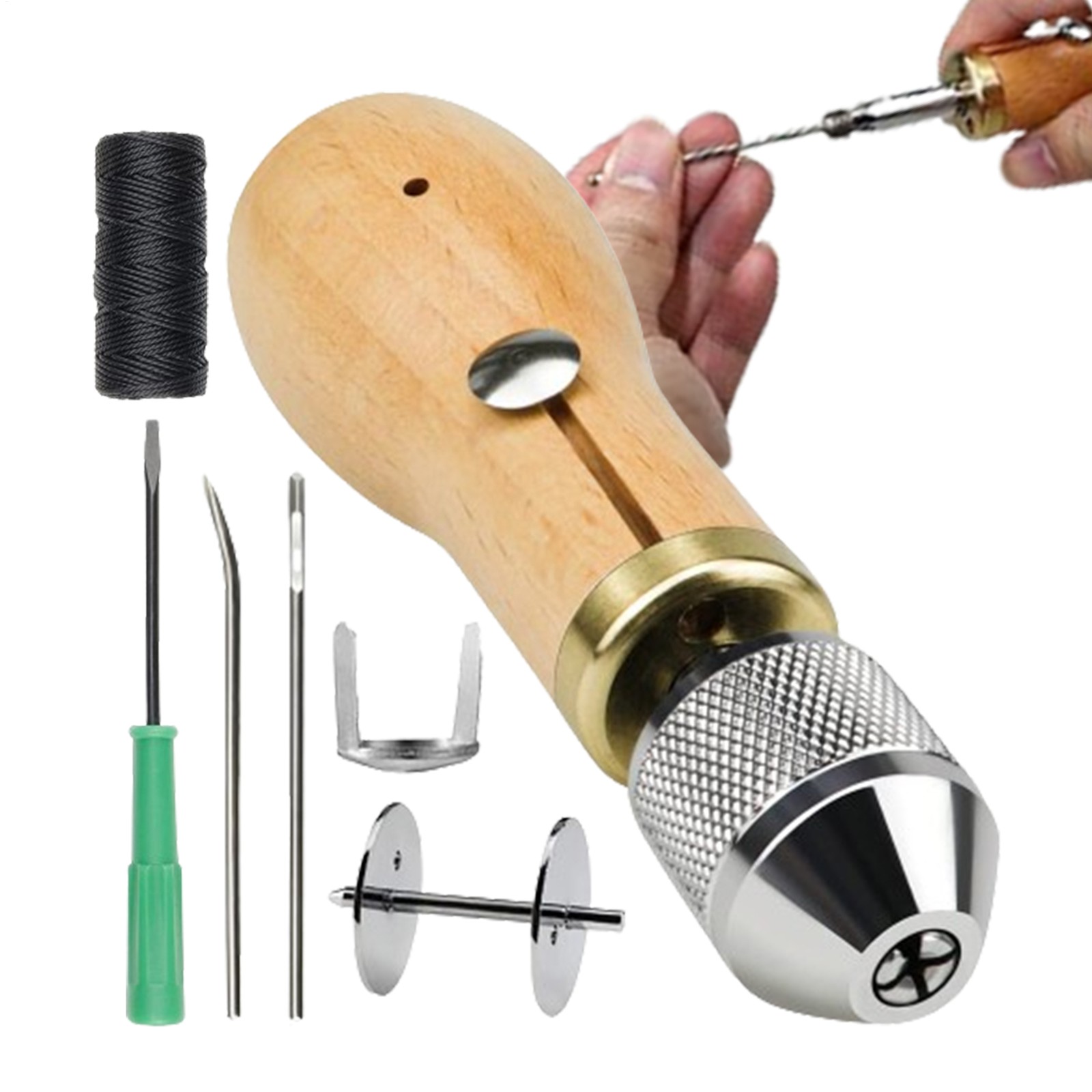 Leather Craft Tools Kit Stitching Sewing Beveler Punch Working Crafting Tool Kit