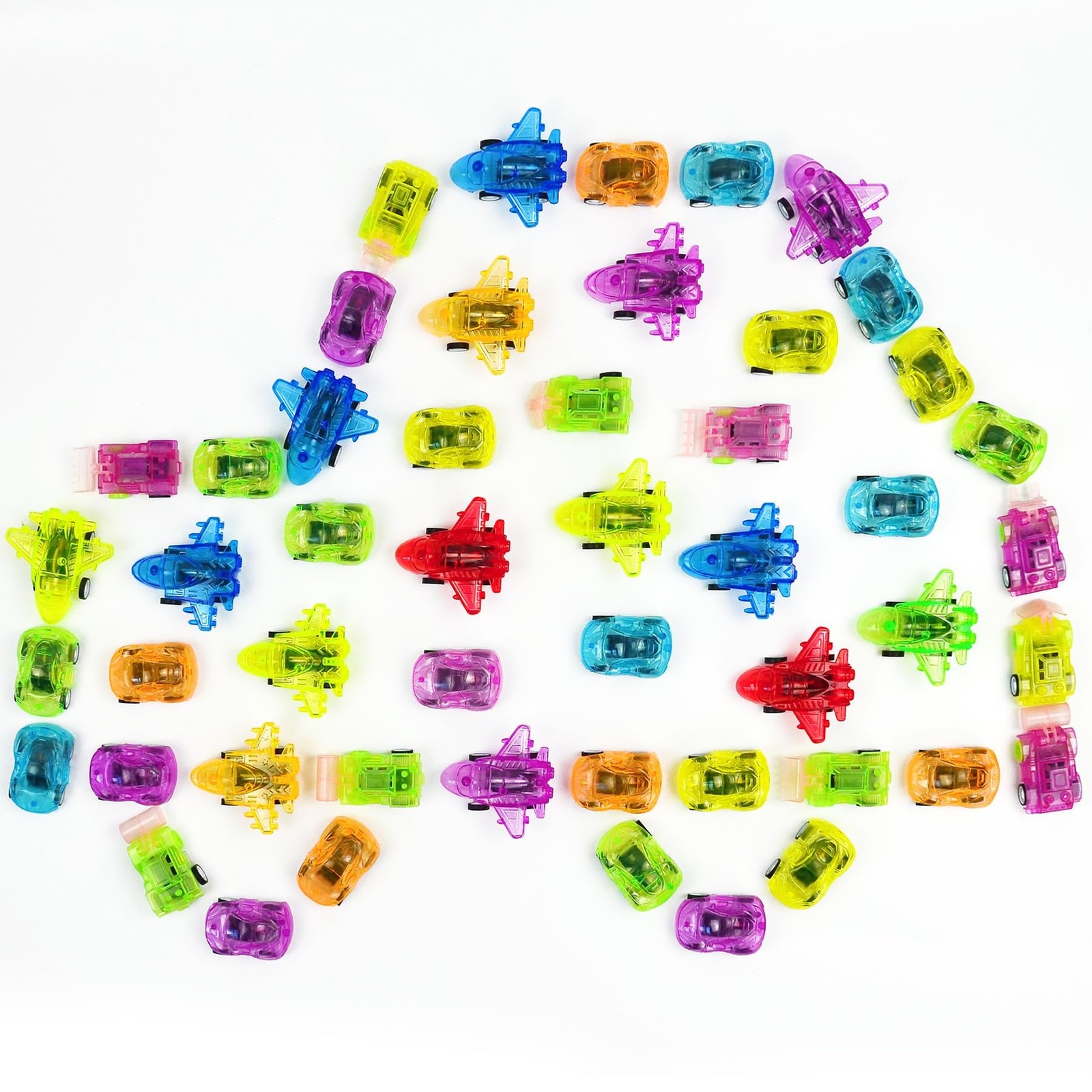 Vileafy 50 Mini Pull Back Cars for Kids –Easter Egg Small, Multicolored 