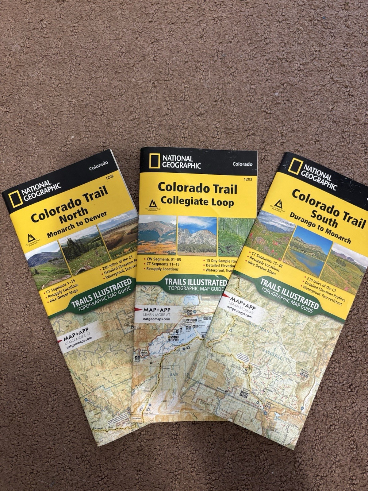 National Geographic Colorado Trail Map Set North South Collegiate 
