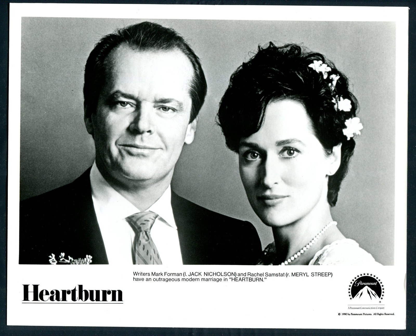 JACK NICHOLSON MERYL STREEP in Heartburn '90 FLOWERS IN HAIR