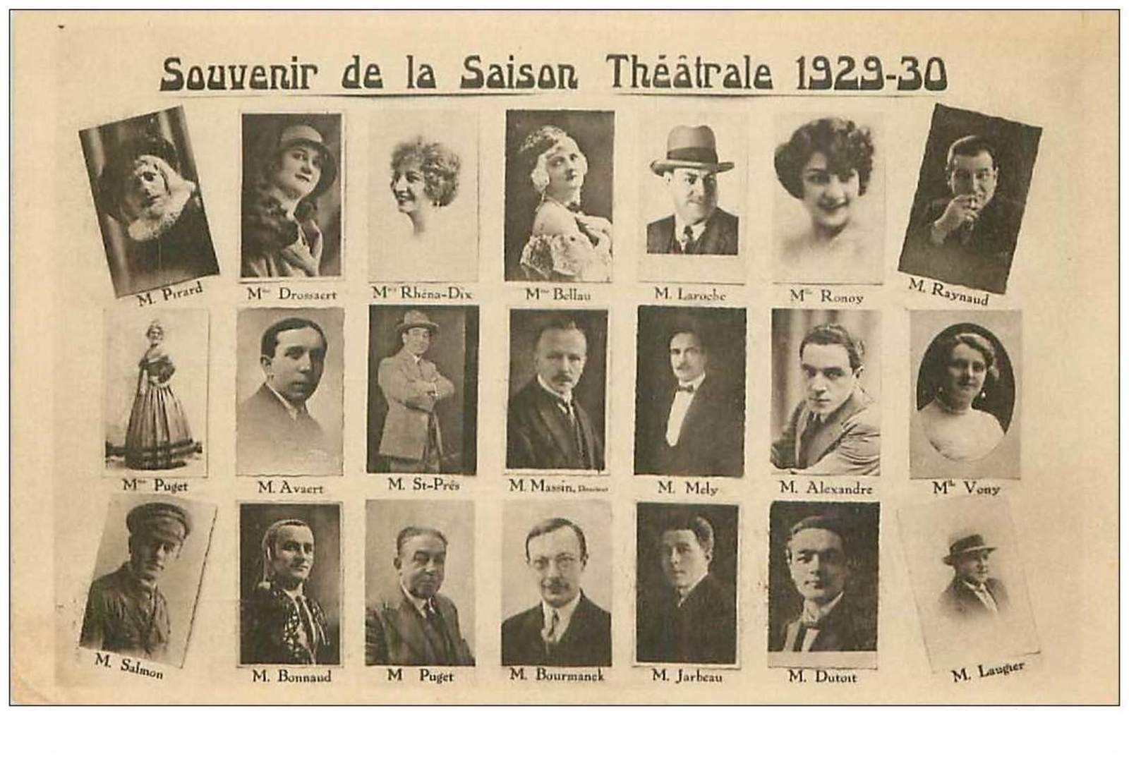 Theatre N°13094 Souvenir Of The Theatre Season 1929-30 Portrait Of The Artists